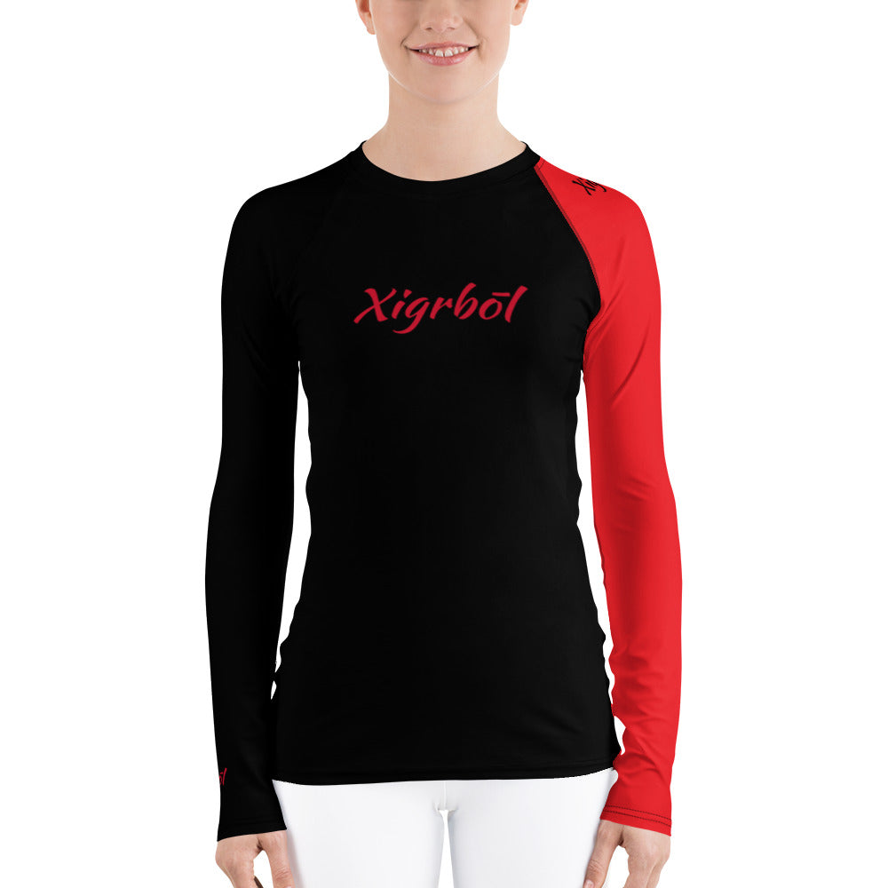 Xigrbōl Signature Women's Black and Red Rash Guard